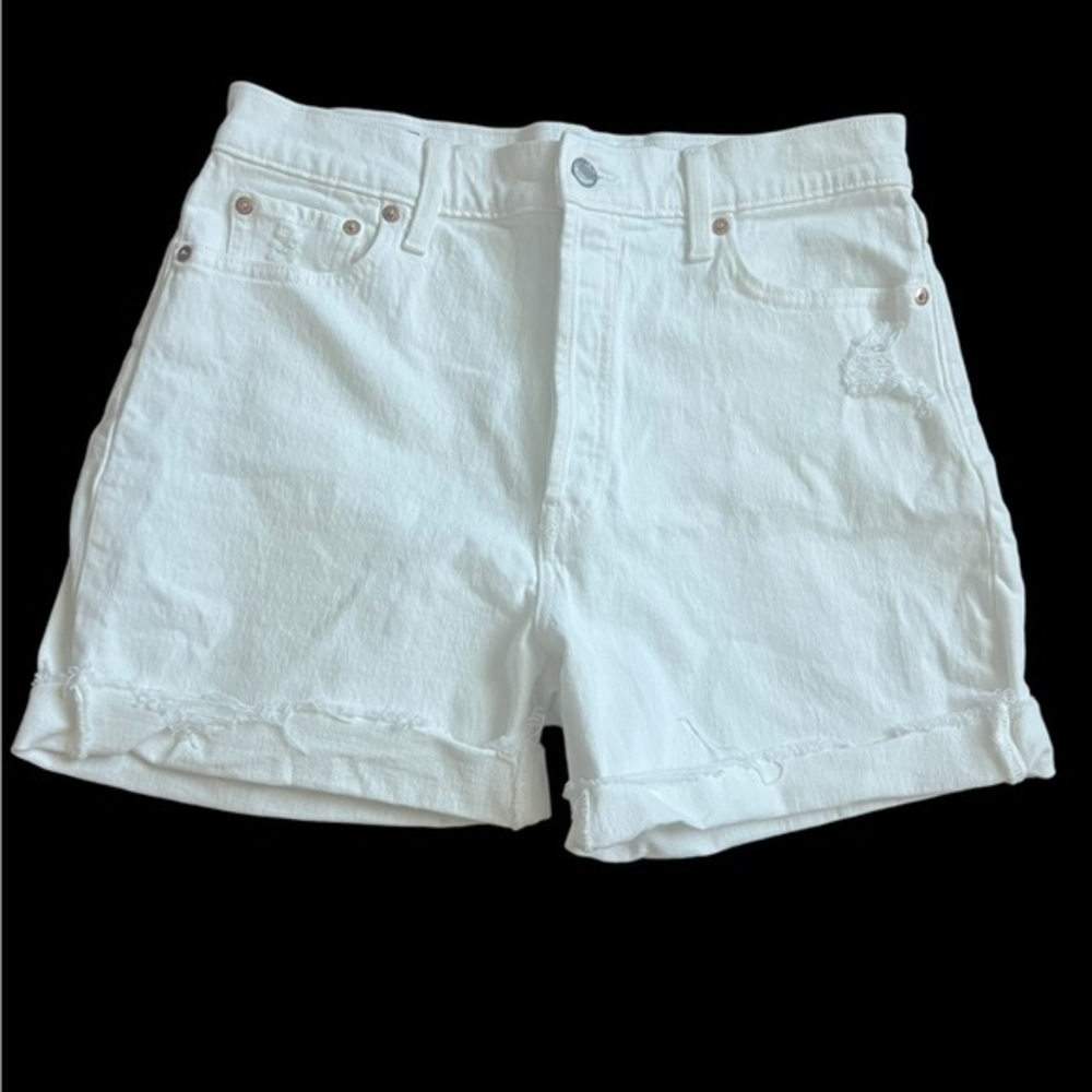Gap White Cheeky Midi High Rise jean shorts‎ 30/10